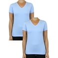 thumbnail image 1 of GBH Juniors V-Neck Cotton Stretch Short Sleeve Tees (2-Pack), 1 of 2
