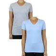 thumbnail image 1 of GBH Juniors V-Neck Cotton Stretch Short Sleeve Tees (2-Pack), 1 of 2