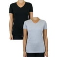 thumbnail image 1 of GBH Juniors V-Neck Cotton Stretch Short Sleeve Tees (2-Pack), 1 of 2