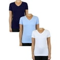 thumbnail image 1 of GBH Juniors V-Neck Cotton Stretch Short Sleeve Tees (3-Pack), 1 of 2