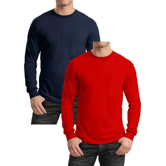 GBH Men's Egyptian Cotton Blend Long Sleeve Tee 2-Pack (S-2XL)