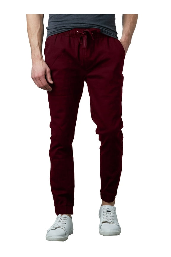 Men's Joggers Chino Pants Stretch Twill Slim Fit, Sizes S-XL