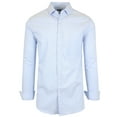 thumbnail image 1 of GBH Men's Long Sleeve Checkered & Pinstripe Slim-Fit Cotton-Stretch Dress Shirts, 1 of 2