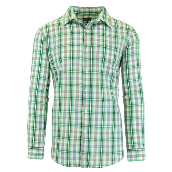 GBH Men's Long Sleeve Printed Dress Shirt With Chest Pocket