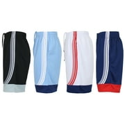 GALAXY BY HARVIC GBH Men's Moisture Wicking Active Mesh Shorts (4-Pack)