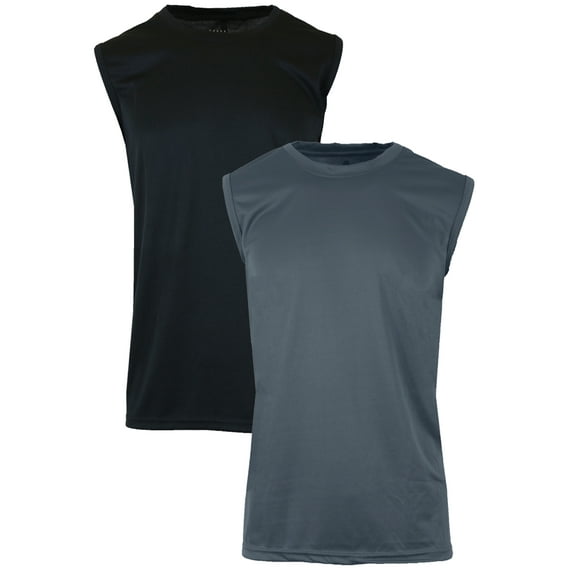 GBH Men's Moisture-Wicking Activewear Performance Muscle Tee (2-Pack)