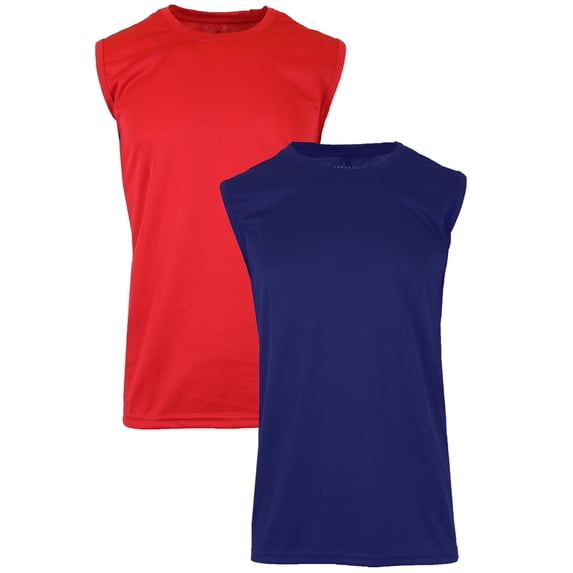 GBH Men's Moisture-Wicking Activewear Performance Muscle Tee (2-Pack)