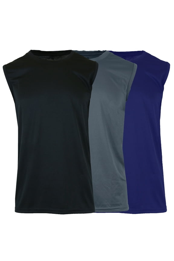 Men's Moisture-Wicking Activewear Performance Muscle Tee (3-Pack)