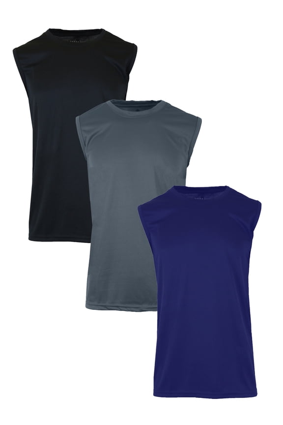 Men's Moisture-Wicking Activewear Performance Muscle Tee (3-Pack)