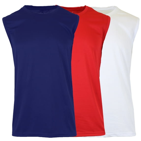 Men's Moisture-Wicking Activewear Performance Muscle Tee (3-Pack)