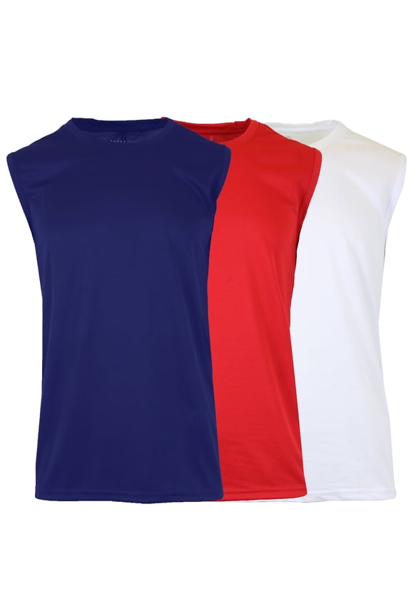 Men's Moisture-Wicking Activewear Performance Muscle Tee (3-Pack)