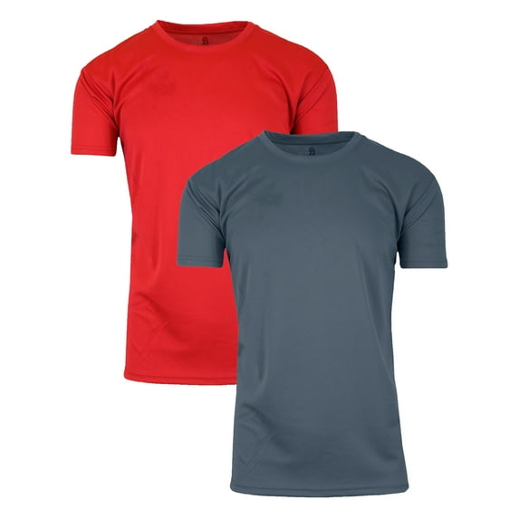 GBH Men's Short Sleeve Moisture Wicking Active Performance Crew Neck Tee (2-Pack)