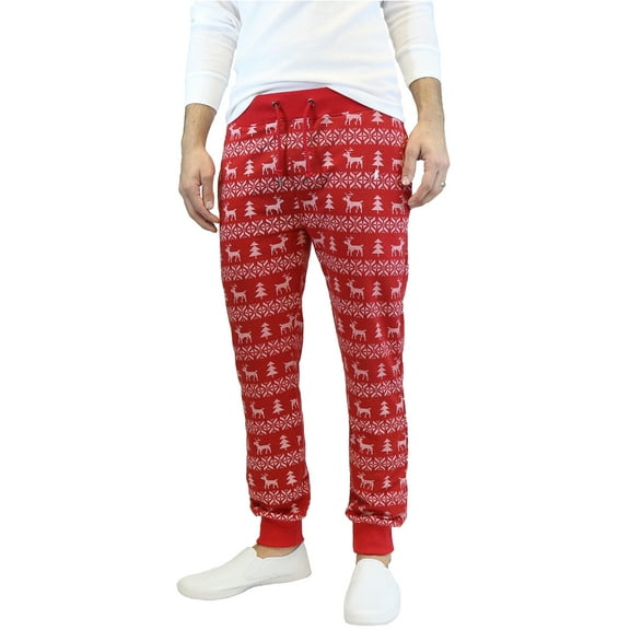 GBH Men's Slim-Fit French Terry Holiday Christmas Joggers (S-2XL)