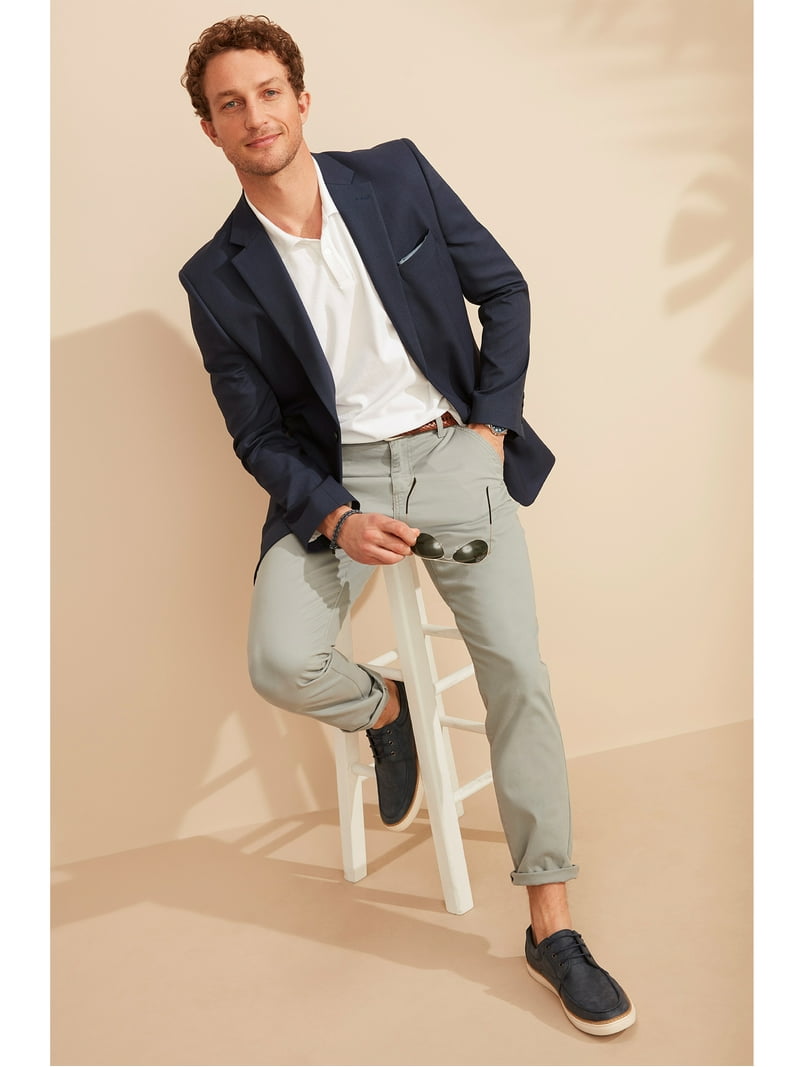 GBH Mens 5-Pocket Flat Front Cotton Stretch Casual Chino Pants