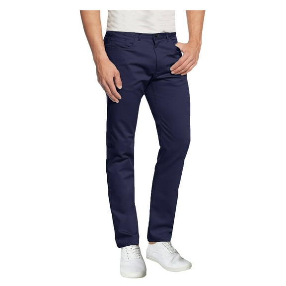 GBH Mens 5-Pocket Flat Front Cotton Stretch Casual Chino Pants