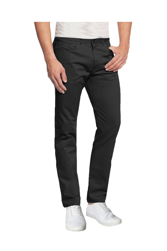 Mens 5-Pocket Flat Front Cotton Stretch Casual Chino Pants