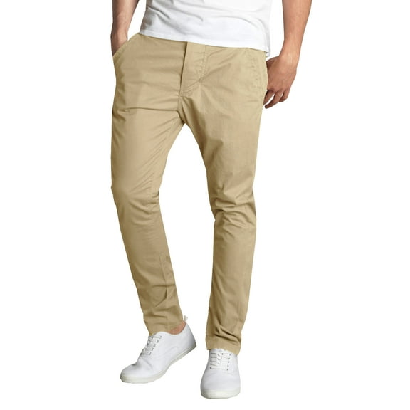 GBH Mens 5-Pocket Flat Front Cotton Stretch Casual Chino Pants