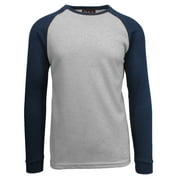 GBH Mens Long Sleeve Raglan Waffle Knit Tee S-5XL