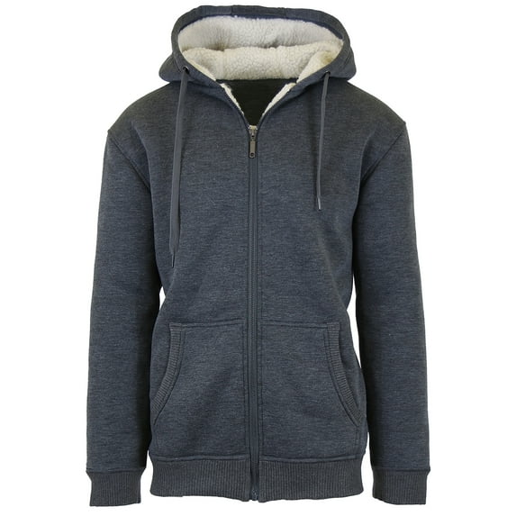 GBH Mens Modern Fit Heavyweight Sherpa Fleece Lined Hoodie (S-2XL)