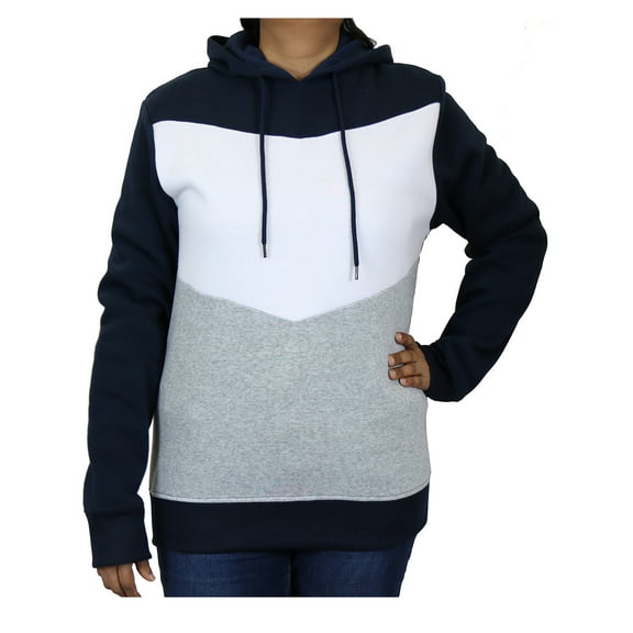 GBH Women's Fleece-Lined Loose Fit Pullover Hoodie with Contrast Color Design
