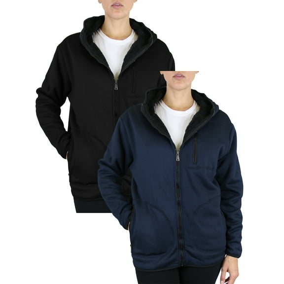 GBH Women's Heavyweight Loose-Fit Sherpa Fleece-Lined Hoodie (2-Pack)