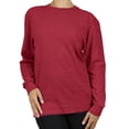 thumbnail image 1 of GBH Women's Loose Fit Crew Neck Waffle-Knit Thermal Shirt (S-2XL), 1 of 4