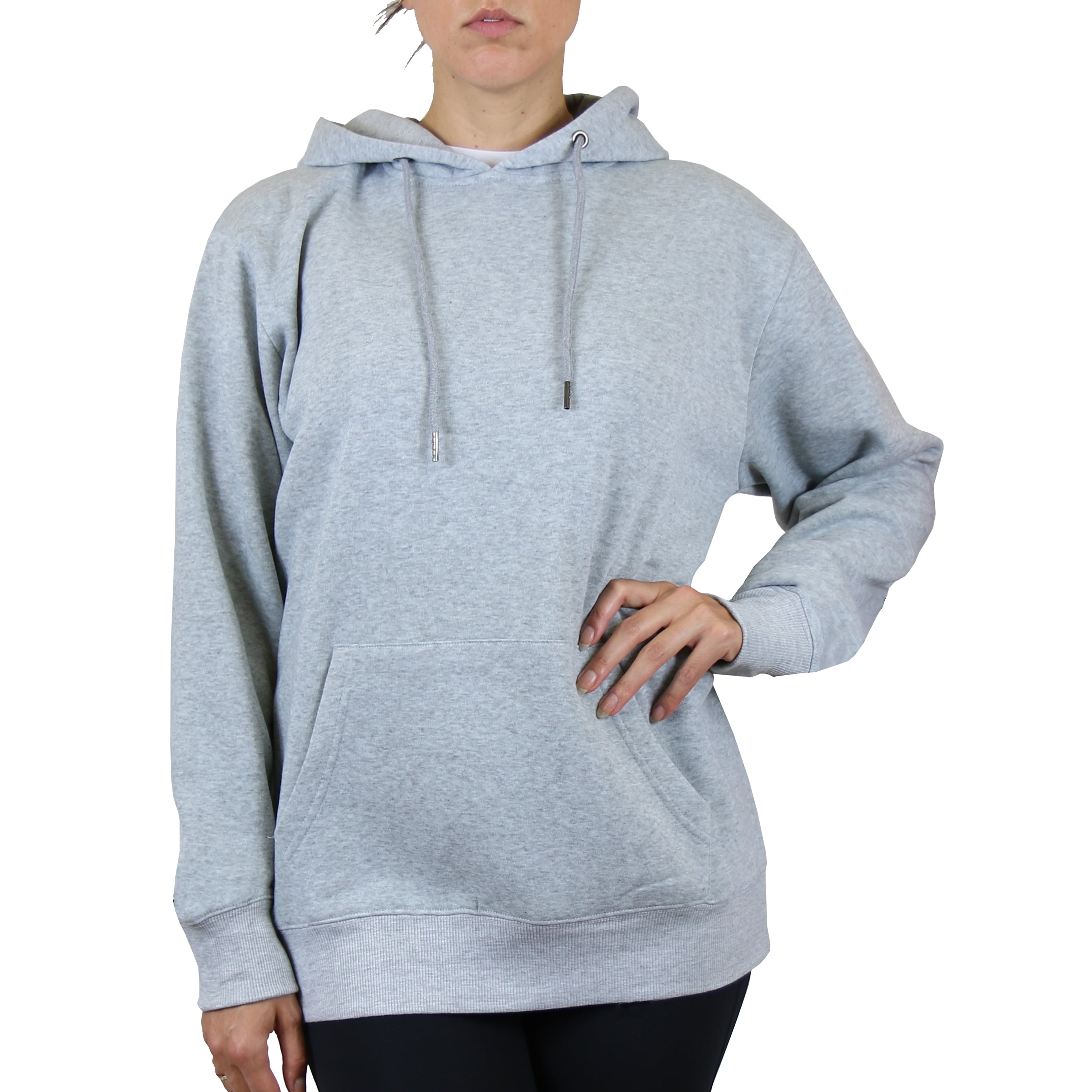 Washed Embroidery Fleece-Lined Pullover Hoodie WN12427