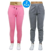 GBH Womens Fleece Jogger Sweatpants With (2-Pack) - SLIM FIT