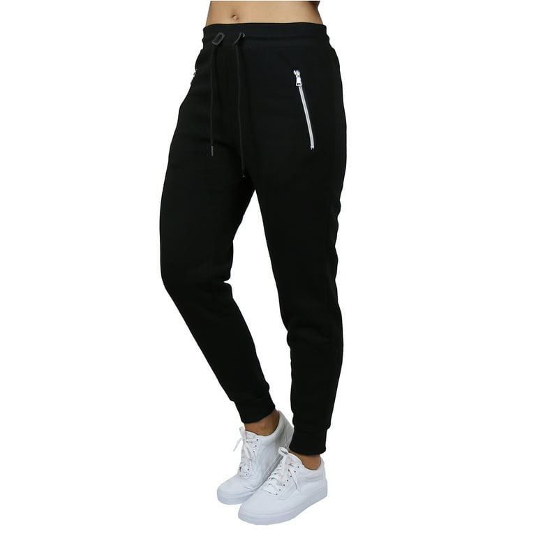 GBH Women s Heavyweight Fleece Jogger Sweatpants Loose Fit High Waisted with Zipper Pockets Walmart