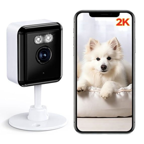 GBIUT 2K Home Security Camera, 2.4/5GHz Wi-Fi Indoor Camera for Dog/Pet/Nanny/Baby with US Phone App, Smart Search, Color Night Vision, 2 Way Talk, Human Detection