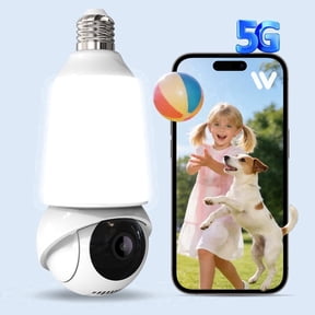 GBIUT 2K Light Bulb Camera with Light, 2.4G&5G WiFi Bulb Security Camera, 800-Lumen LED, Color Night Vision, Motion Detection & Siren, Two-Way Talk, Human Detection