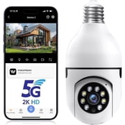 GBIUT 5G& 2.4GHz Wifi Light Bulb Security Camera, 2K HD Security Cameras for Home, Wireless Outdoor Motion Detection and Alarm, Two-Way Talk, Color Night Vision