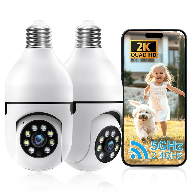 GBIUT Light Bulb Security Camera, 5G and WiFi, 2K HD