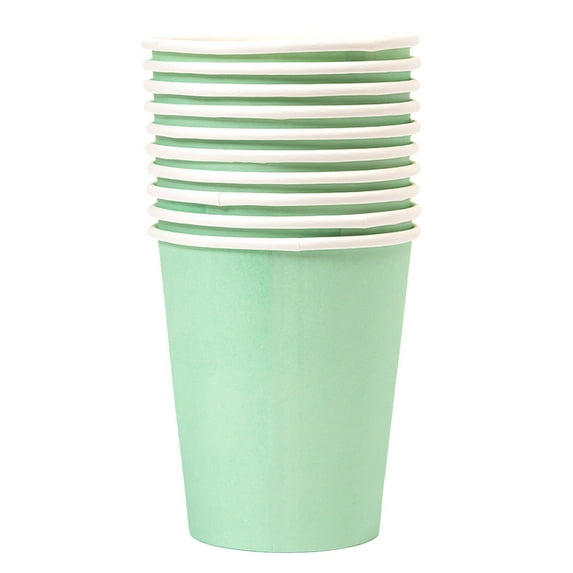 GBJHJIA 10 Count Coffee Cups, Disposable Paper Cups 9 oz, Disposable Colored Paper Cups for Cold and Hot Drinks