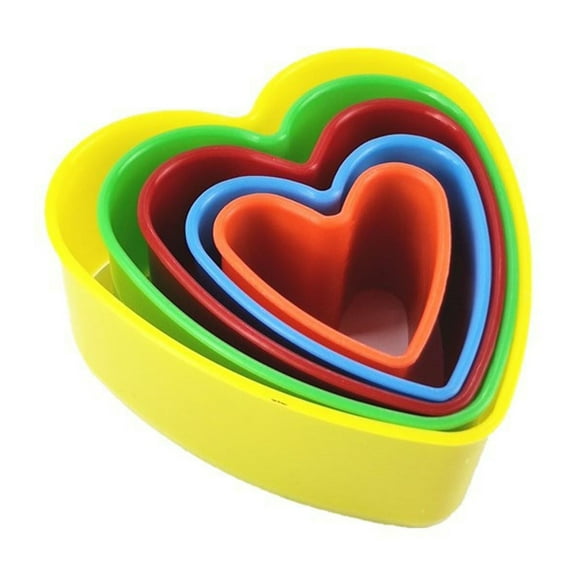 GBJHJIA Cookie Biscuit Cutter Set, Cookie Cutters Set, Plastic Multi-size Cake Fruit Vegetable Shapes Cutter Random color (5 PCS)