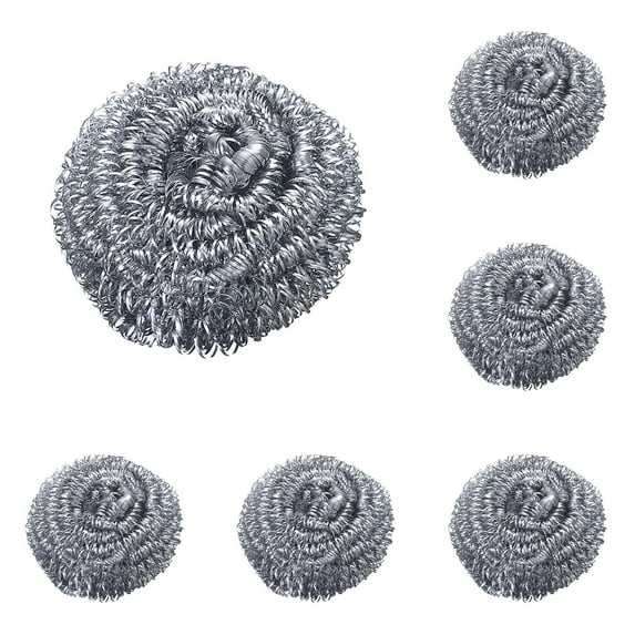 GBJHJIA Stainless Steel Scrubbers, Steel Wool Srubber, Scouring Pads for Cleaning Tough Baked-On Messes, Metal Scrubbers for Cleaning Dishes, 5 PCS Scrub Pads for Pots and Pans, Stoves,Broiler Racks