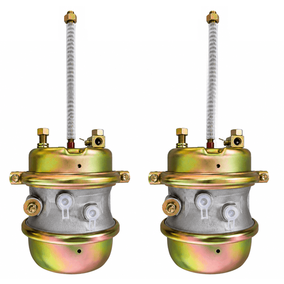 GBK 2-Pack Type 30/30 Spring Brake Chamber with 2.5" Stroke for Semi Truck Gold Anti-Corrosion 13" Threaded Push Rod Heavy Duty Trailer