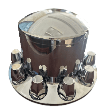 GBK Chrome ABS Plastic 33mm Thread-On Dome Lug Nut Covers for Semi Trucks, Fits 22.5" & 24.5" 10-Lug Wheels