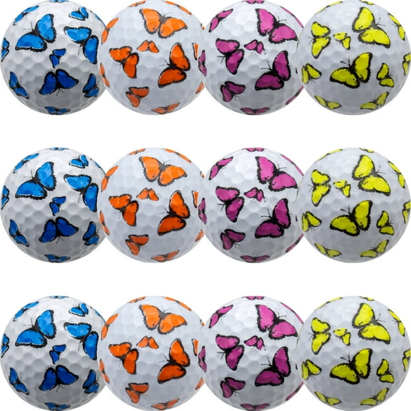 Butterfly Full Wrap Mixed Golf Balls, 12 Pack by GBM GOLF