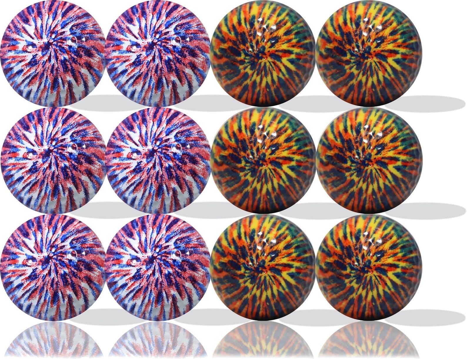 Tie-Dye Mix Golf Balls, 12 Count by GBM Golf