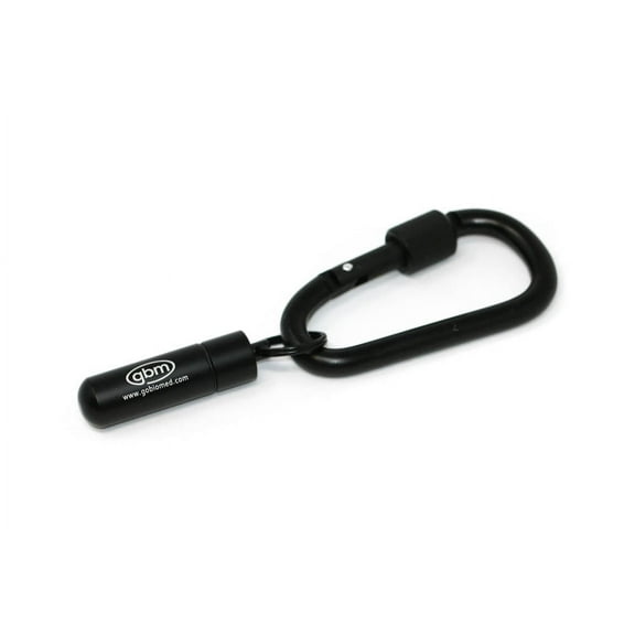 GBM Med Secure Pill Keychain with Locking Carabiner | Tactical Black