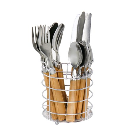 GBS 16 Piece Flatware Set with Caddy in Camel