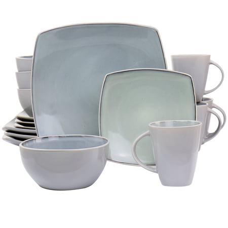 GBS 16 Pieces Stoneware Dinnerware Set in Light Grey