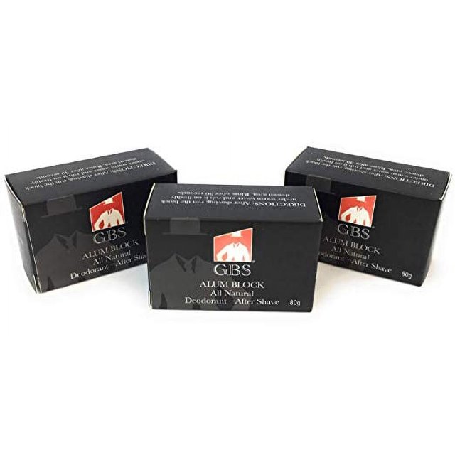 GBS 3 Pack of Premium Alum blocks 80G Soothing Aftershave Astringent