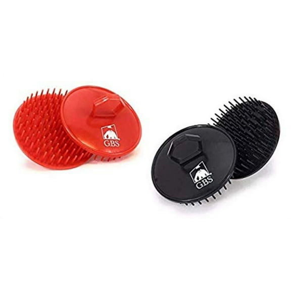 GBS 4 Pack  Shower Shampoo Scalp Massager Hair Brush No.100 (2 Black and 2 Red Brushes)
