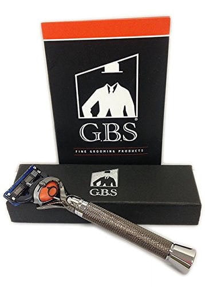 GENTS Flex-ball Charcoal Razor Long Handle Men's 5 Blade Manual Razor with 1 G.B.S Men's Stylish Precision Shaving Razor, Gray