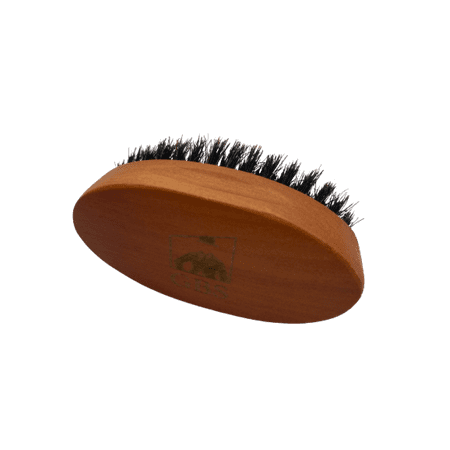 gbs beard travel brush with boar bristles - grooming kit for home & travel - great for dry or wet beards - evenly distributes balm/oil for growth & styling - adds shine & softness