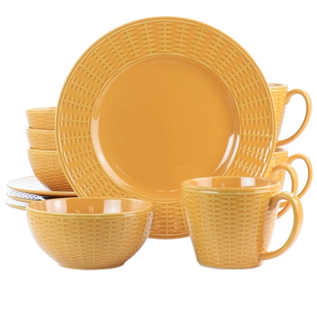 GBS Cairo Sunset 12 Piece Ceramic Dinnerware Set in Orange