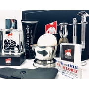 GBS Mens Adjustable Butterfly DE Deluxe Razor Set with 10 Pieces for Ultimate Wet Shaving Experience, Makes A Great Gift