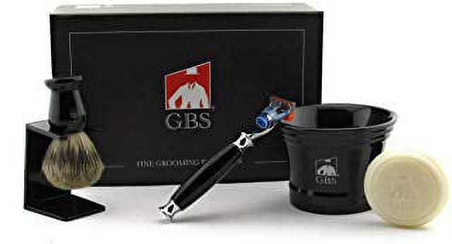GBS Men’s Grooming Set Contain 5 Blade Razor old Fashioned for Modern Men Color Black
